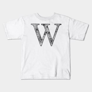 Floral Letter Capital W Kids T-Shirt